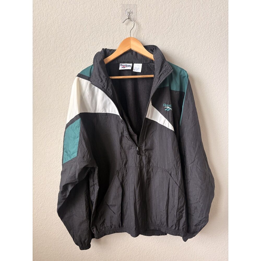 Vintage 90's Reebok Half Zip Pullover Windbreaker, XL
